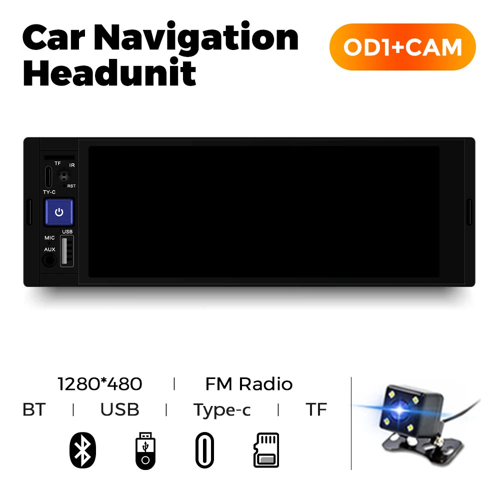 MEKEDE 6.86 pouces 1din Autoradio universelle MP5 type-c lecteur HD écran tactile Autoradio multimédia sans fil et filaire Carplay