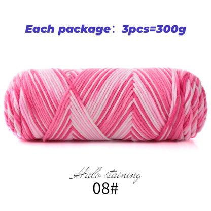 Pull auto-tissé en coton au lait teint à 5 brins, écharpe, couverture moyenne épaisse, fil au Crochet tissé fait à la main, 300g