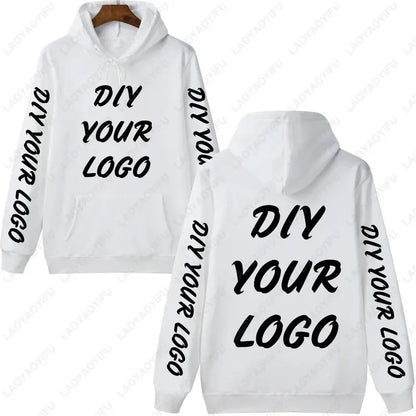 Sweat à capuche personnalisé avec Logo personnalisé, sweat-shirt chauffant et confortable, unisexe, décontracté, texte imprimé personnalisé, bricolage, à la mode, automne