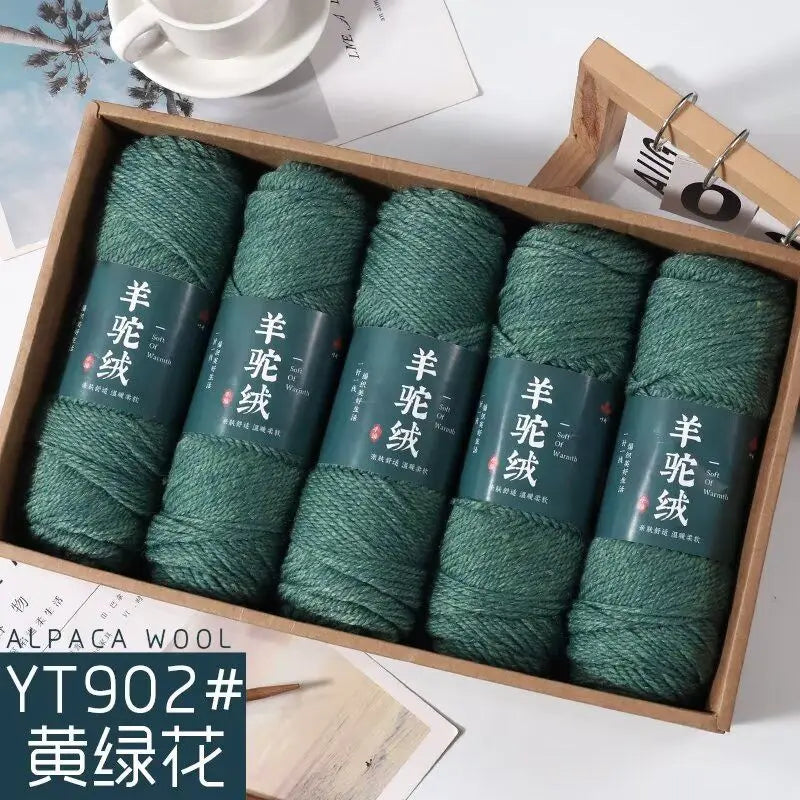 Fil de laine d'alpaga et cachemire, 500 g/ensemble, pour vêtements au Crochet, chapeaux, gants, moyennement épais, 3 plis, fil de laine tricoté à la main de haute qualité, gonflé
