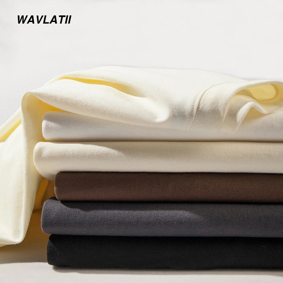 WAVLATII-تي شيرت رجالي ونسائي يسمح بالتهوية، ملابس الشارع كاجوال، أبيض، أسود، أساسي، صيفي، Y-for Young، جديد، 260، 101WMT2401