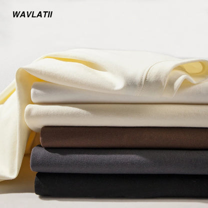 WAVLATII-تي شيرت رجالي ونسائي يسمح بالتهوية، ملابس الشارع كاجوال، أبيض، أسود، أساسي، صيفي، Y-for Young، جديد، 260، 101WMT2401