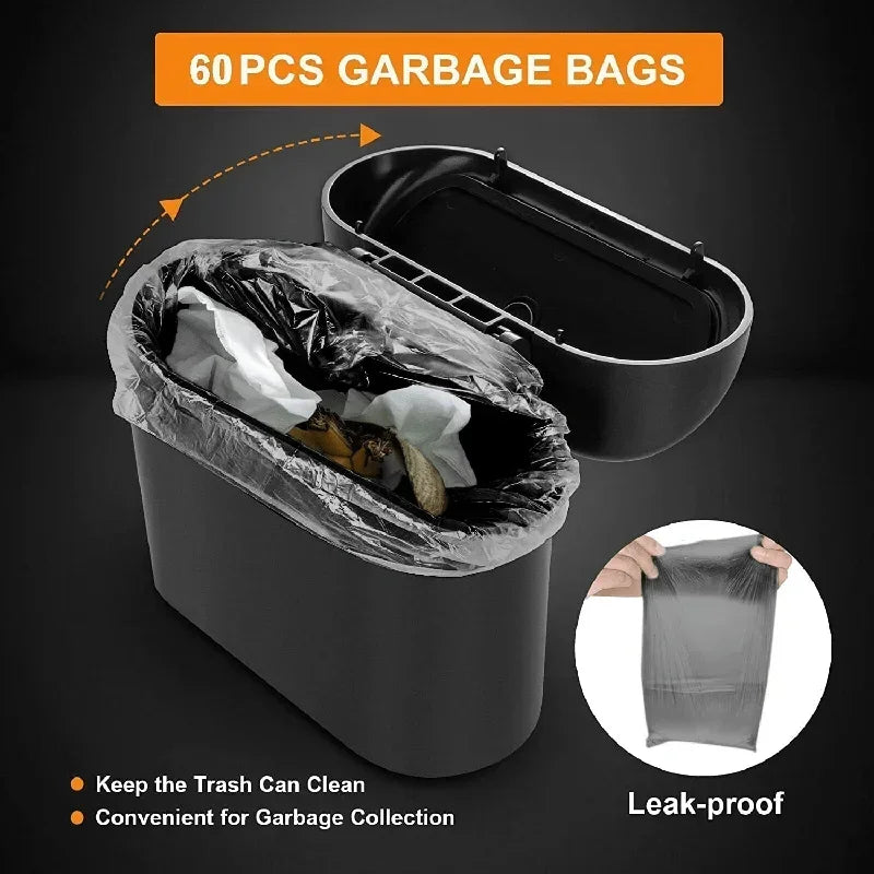 Poubelle de voiture (avec couvercle) contient 60 (300) sacs poubelles, poubelle de petite voiture, accessoires de mini voiture anti-fuite