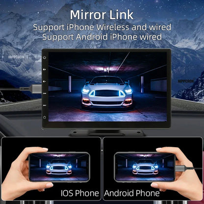 Hipppcron 9 "Radio de voiture Portable lecteur vidéo multimédia sans fil CarPlay et Android Auto IPS écran tactile BT USB TF entrée AUX