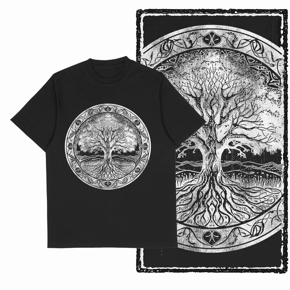 Coolmind MAX yggdrasil printed Exclusive graphic men T shirt 100% cotton big size streetwear men tshirt cool t-shirt tee shirts