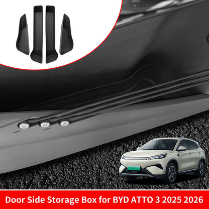 Plateau de rangement de porte avant et arrière pour BYD ATTO3 ATTO 3 YUAN PLUS 2025 2026, boîte de rangement de poignée de porte de voiture, organisateur d'accessoires de voiture en TPE
