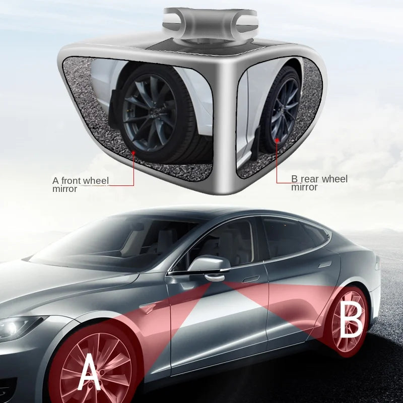 Rétroviseurs de voiture réglables et rotatifs, rétroviseur grand angle, rétroviseur de sécurité transparent, accessoires convexes, angle mort à 360 °, 2 pièces