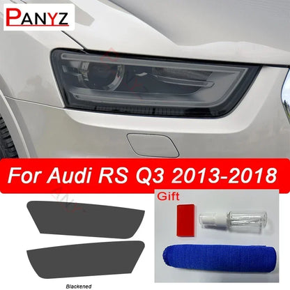 Film de protection pour phares de voiture, 2 pièces, pour Audi Q3 8U F3 2012-présent RSQ3 Sportback 2020, autocollant Transparent en TPU noir