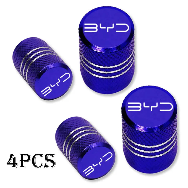 Couvercle de bouchon de Valve de pneu de roue de voiture en aluminium, accessoires de voiture, 4 pièces, pour BYD Atto 3 Act 3 Tang F3 E6 Dmi Yuan Song plus EV2022 2023