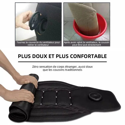 Coussin avant de siège d'air frais de voiture USB12V/24V, siège de ventilateur de voiture universel à refroidissement rapide, réglage à 3 vitesses, coussin de siège ventilé pour voiture