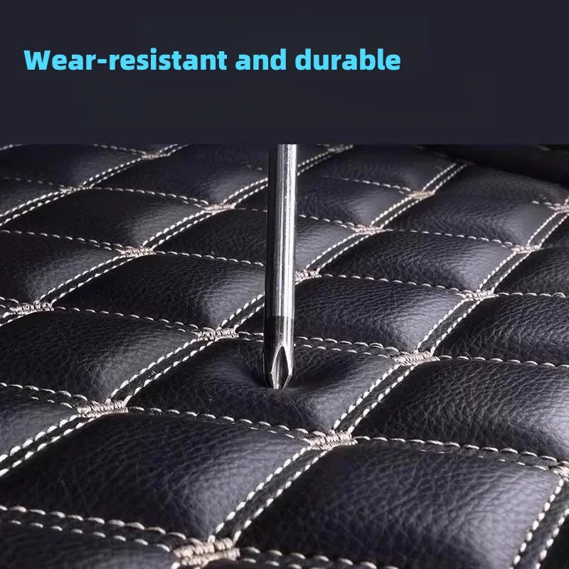 Tapis de coffre de voiture en cuir artificiel personnalisé, pour Bmw F01 série 7 E65 E66 E68 F02 G11 G12, accessoires d'intérieur de voiture, détails