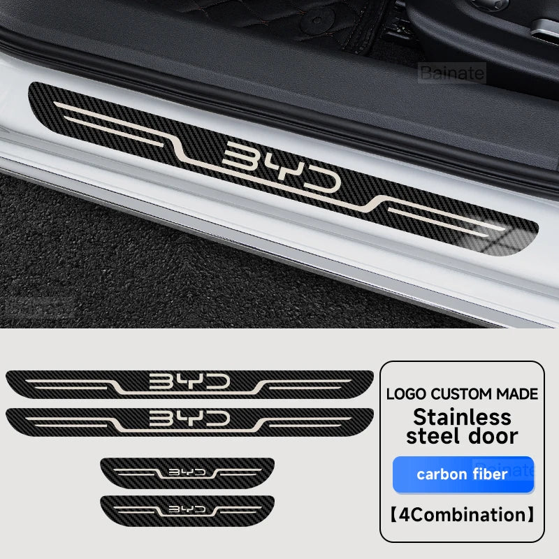 Plaque de seuil de porte de voiture en acier inoxydable, pour BYD Atto 3 Dolphin Seal Tang F3 Dmi Song Yuan EV 2023 2024 Atto 4, accessoires de voiture