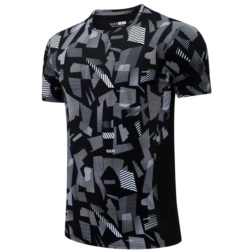 Chemises de sport à manches courtes pour hommes, t-shirt à séchage rapide, respirant, course à pied, jogging, entraînement de gym 3D, impression de lettres, mode