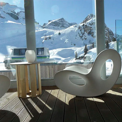 Chaise longue en plastique légère et luxueuse, Chaise à bascule d'extérieur moderne, créative, paresseuse, pour loisirs, maison, balcon, salon