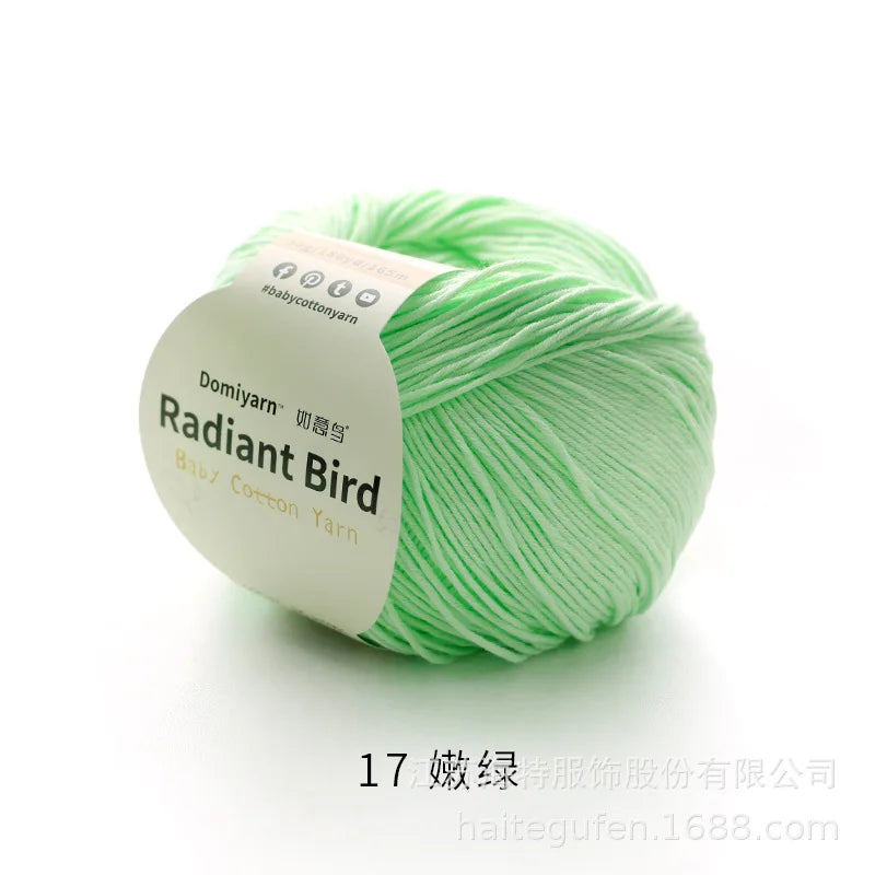 Fil de coton pur 100% biologique, fil pour bébé 50g pour tricoter, crochet et artisanat, crochet tissé à la main, pull, chapeau, fil d'écharpe