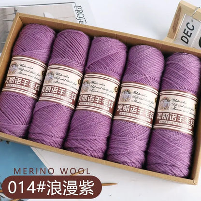 Fil de laine mérinos épais au Crochet à la main, 500 g/ensemble, pour chapeaux, manteaux, pulls, fil de laine mérinos doux pour la peau, gonflé, doux et chaud
