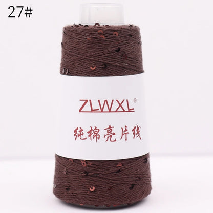   Блэк – fil de coton à paillettes, 100g, 800M, 3mm, décoration tricotée, crochet à la main, tricot jaune