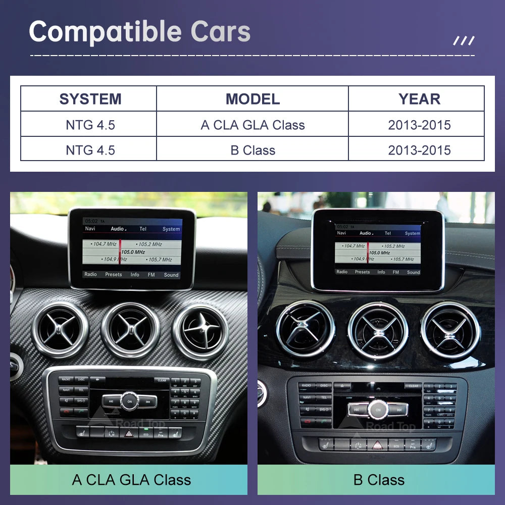 Écran tactile pour Mercedes Benz classe A W176 CLA GLA classe B W246 NTG4.5 GPS multimédia avec lecteur de voiture Carplay Android Auto