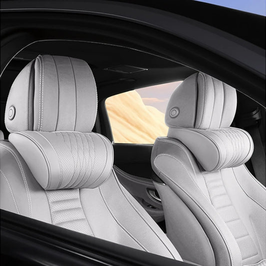2 oreillers de nuque pour appuie-tête de voiture, en cuir Napa confortable et respirant, avec noyau en mousse à mémoire de forme, adaptés à la plupart des véhicules