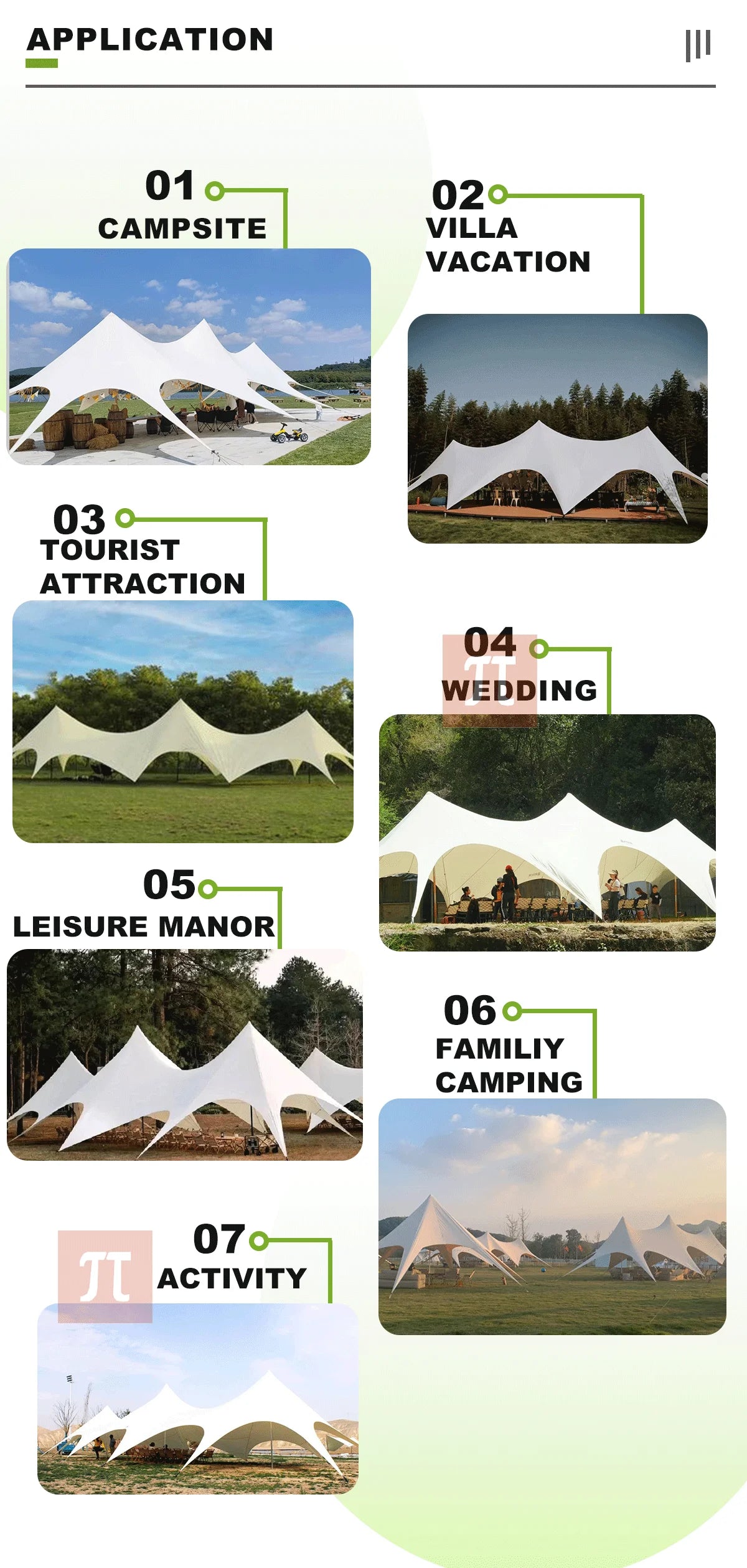 Tente d'extérieur à baldaquin extensible et imperméable, abri solaire en tissu Oxford pour exposition de fêtes de mariage, tente de spectacle commercial Glamping