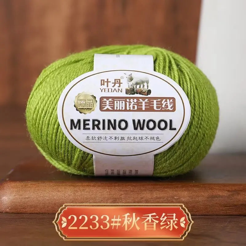Rouleau de fil de laine mérinos doux pour bébé, 50g/rouleau, 100M, anti-boulochage, bricolage, tricot à la main, écharpe au Crochet, vêtements, chapeaux