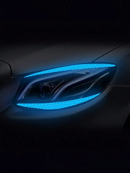 Autocollants réfléchissants pour sourcils de phares de voiture, autocollants en vinyle imperméables pour le style personnalisé, améliore la visibilité nocturne, installation facile à faire soi-même