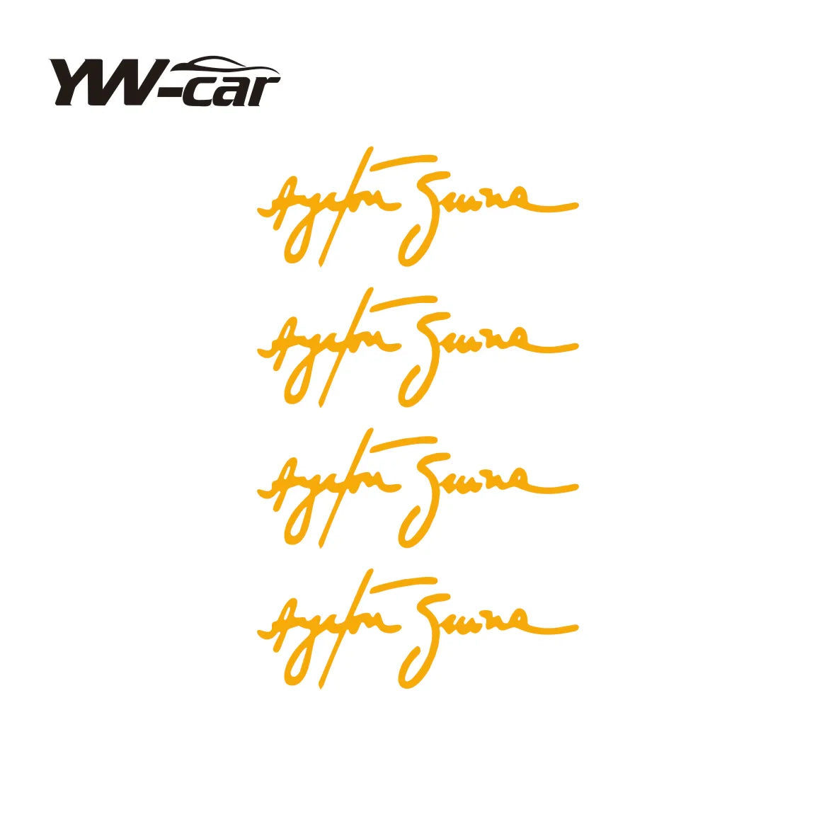 Autocollants de personnalité Ayrton Senna Signature pour voiture, accessoires de couverture de moto, rayures imperméables en PVC 11cm x 4cm, 4 pièces/lot