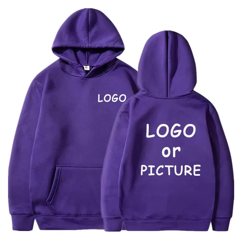 Sweats à capuche décontractés pour hommes et femmes avec logo personnalisé imprimé, sweats à capuche à manches longues automne et hiver, sweat-shirts de style de rue personnalisés.
