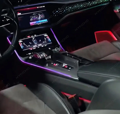 Pour Audi A6 2019-2025 LED lumière ambiante de voiture intérieur symphonie plafonnier éclairage ambiant automobile avec fonctionnalités colorées