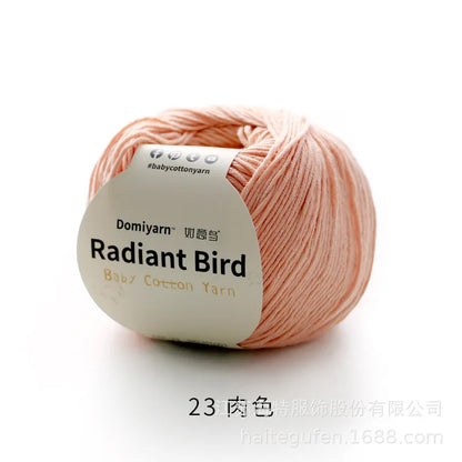 Fil de coton pur 100% biologique, fil pour bébé 50g pour tricoter, crochet et artisanat, crochet tissé à la main, pull, chapeau, fil d'écharpe
