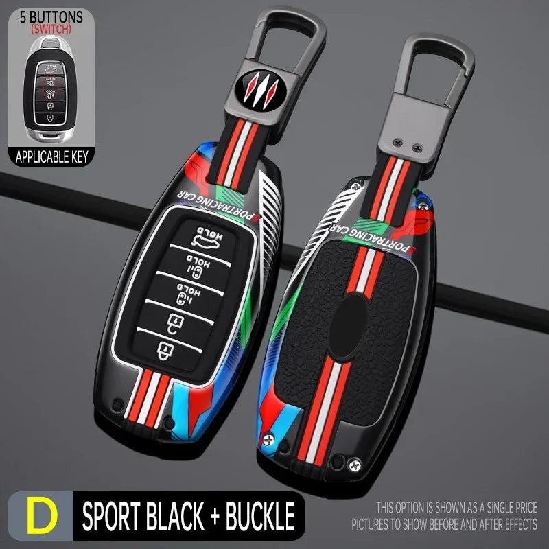 Étui pour clé de voiture en métal, housse pour Hyundai Accent Solaris Sonata Palisade Kona Azera Creta I20 I30 IX35 IX25 Elantra Grandeur Ig