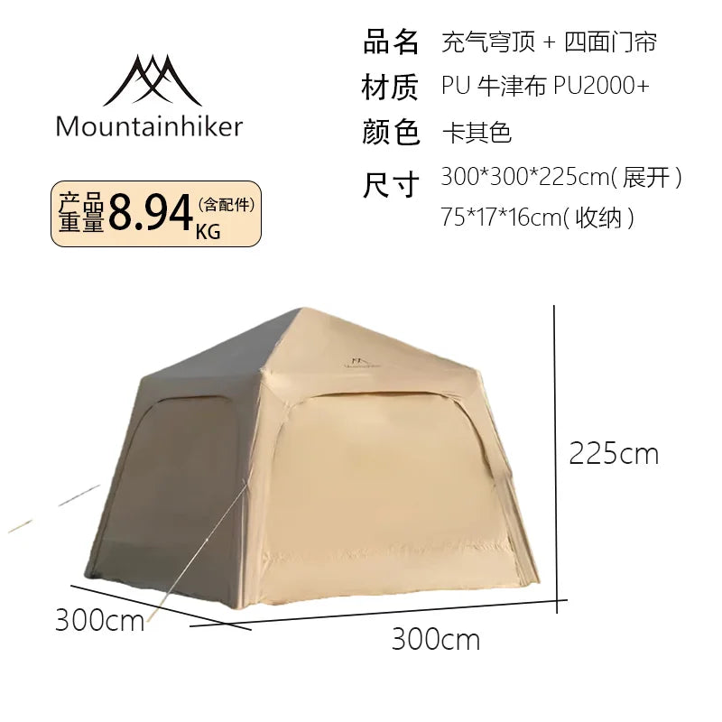 Tente dôme gonflable portable imperméable pour le camping en plein air Mountainhiker, grande capacité pour plusieurs personnes, auvent de parc, auvent de pique-nique