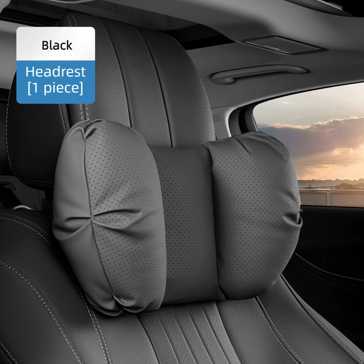 Coussin de tête de siège auto universel de haute qualité, oreiller de nuque en cuir perforé respirant, support lombaire pour voiture