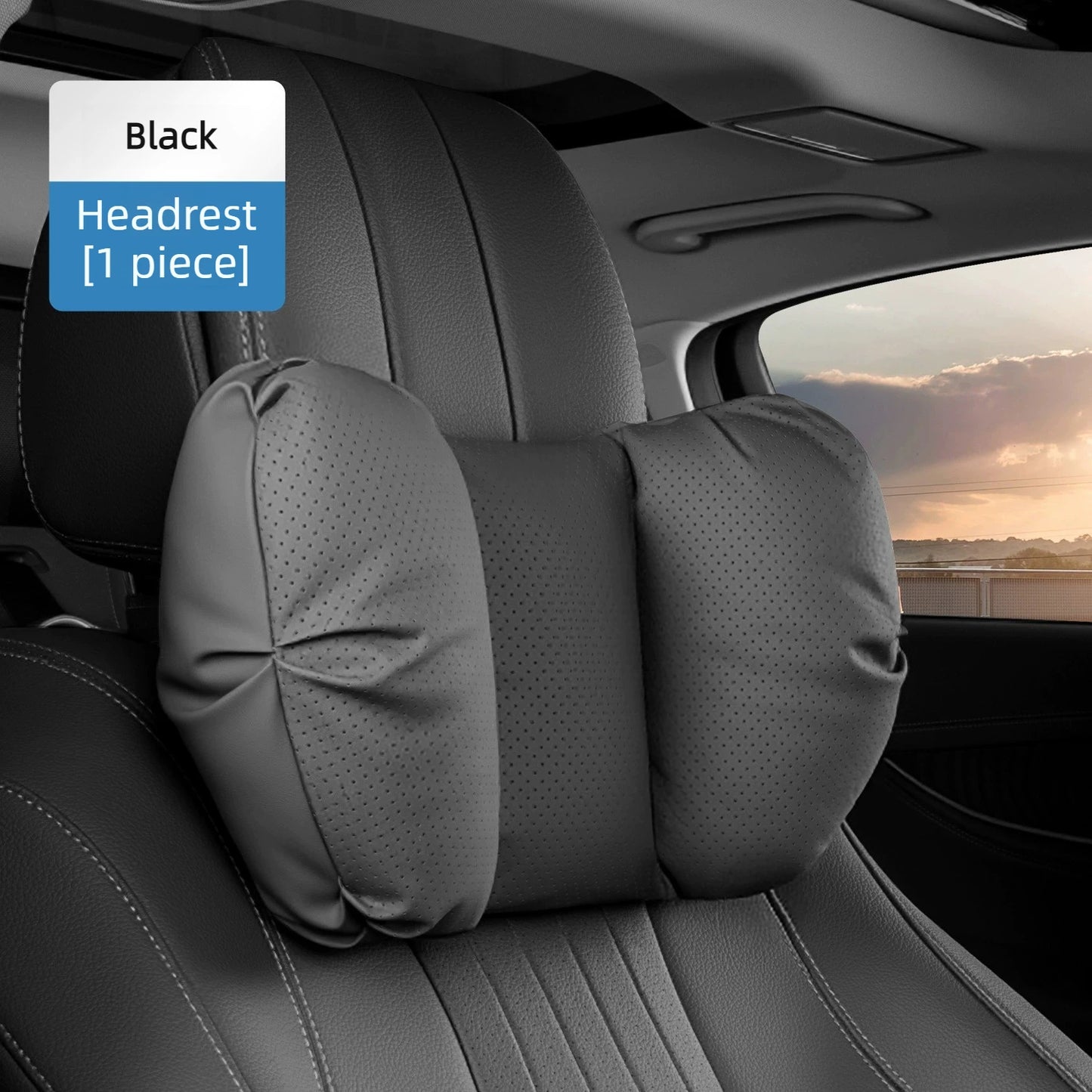 Coussin de tête de siège auto universel de haute qualité, oreiller de nuque en cuir perforé respirant, support lombaire pour voiture