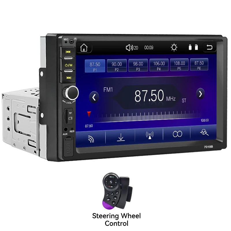 VENBES 7 pouces autoradio universel Mirrorlink Bluetooth FM caméra de recul 1 DIN Auto Audio