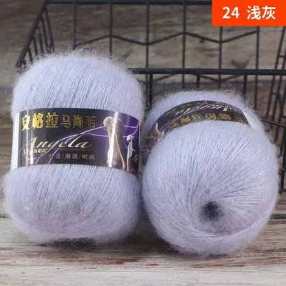 Fil de laine Mohair d'alpaga en peluche pour fil à tricoter, écharpe de pull 40 grammes/boule, fils épais de Lanas doux et chaud gonflés
