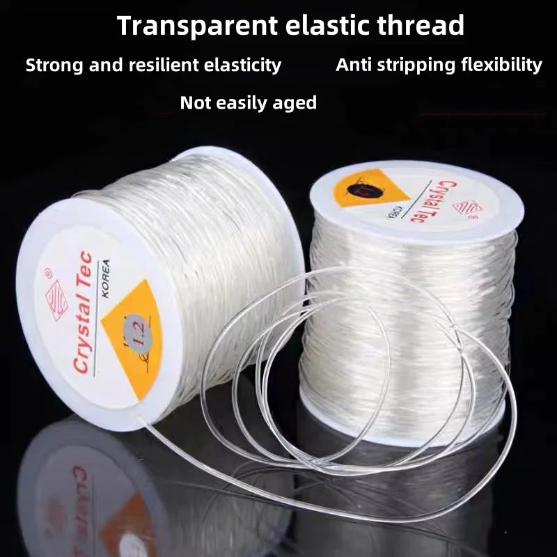 Cordon de Bracelet élastique Transparent en cristal de 100 mètres, pour la fabrication de bijoux et de colliers, fil à coudre pour bricolage