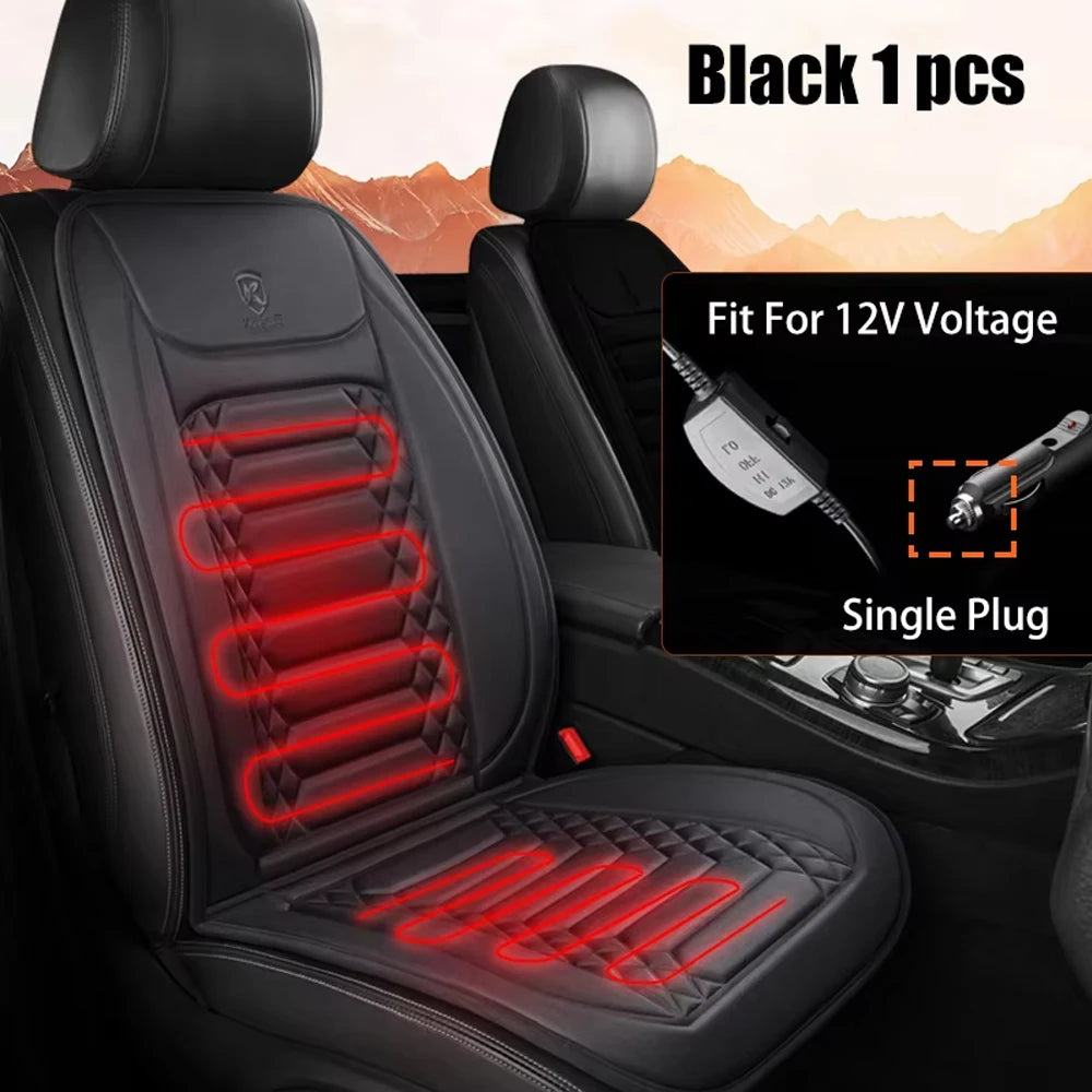1/2 pièces hiver chauffé housse de siège de voiture 12V chauffage plus chaud coussin de siège de voiture Auto universel siège de voiture protecteur cape couverture tampons ensemble