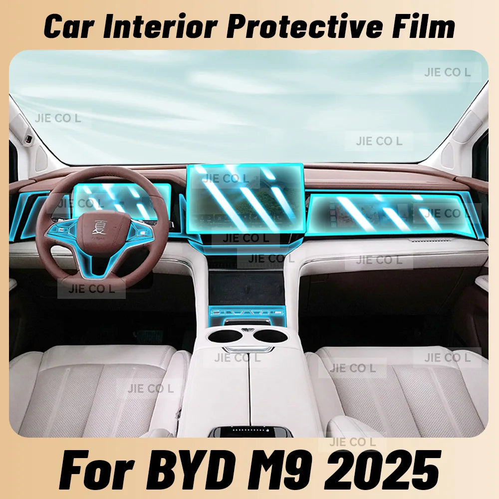 Film de protection anti-rayures en TPU pour Console centrale intérieure de voiture, tableau de bord multimédia de Navigation pour BYD M9 2025 XIA
