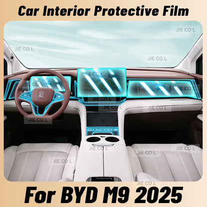 Film de protection anti-rayures en TPU pour Console centrale intérieure de voiture, tableau de bord multimédia de Navigation pour BYD M9 2025 XIA