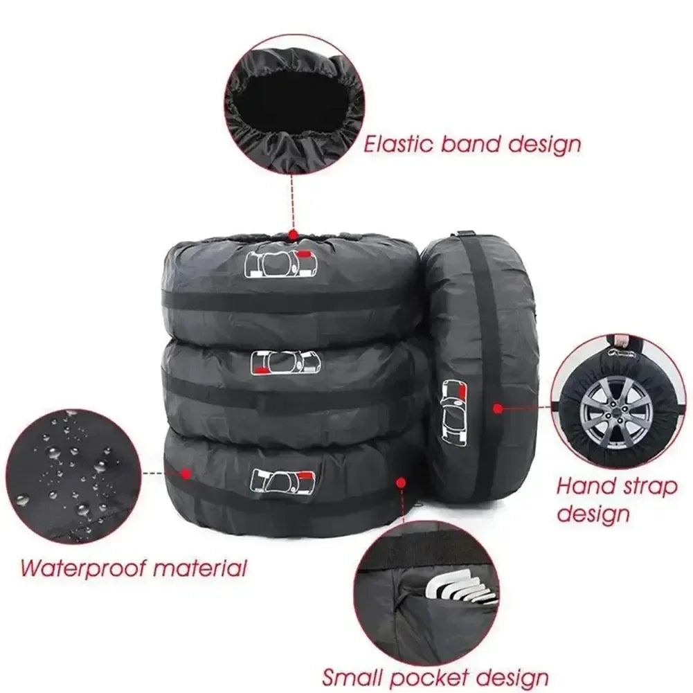 Housse de protection en Polyester pour pneus de secours de voiture, 1 pièce/4 pièces, sacs de rangement pour pneus de roues automobiles, accessoires de pneus de véhicule, protection anti-poussière, style