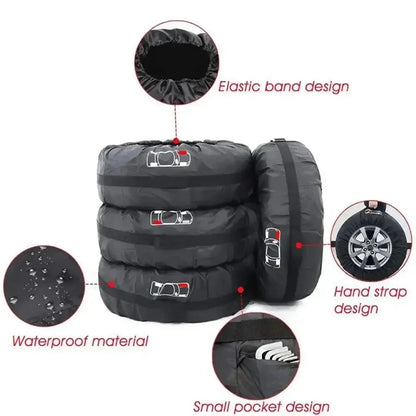 Housse de protection en Polyester pour pneus de secours de voiture, 1 pièce/4 pièces, sacs de rangement pour pneus de roues automobiles, accessoires de pneus de véhicule, protection anti-poussière, style