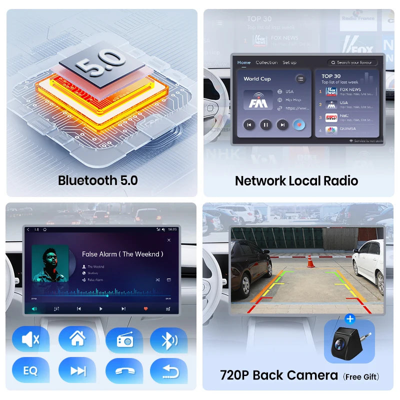 Junsun 8 "sans fil CarPlay Android Auto autoradio pour Mercedes Benz Smart Fortwo 453 2014 2015-2020 GPS stéréo multimédia RDS