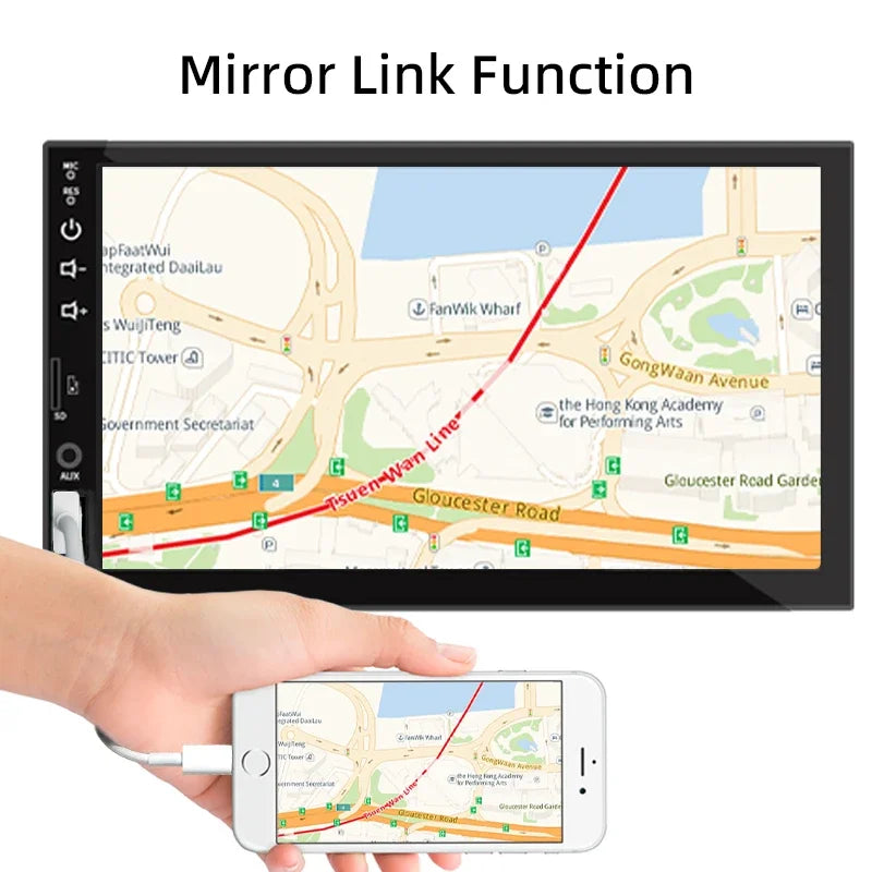 Autoradio 1 Din Carplay Android Auto lecteur multimédia HD 7 ''écran tactile FM AUX entrée Bluetooth MirrorLink Autoradio universelle