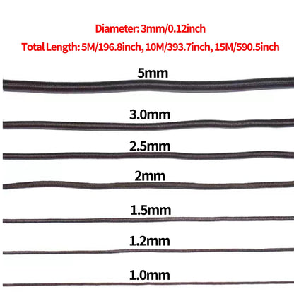 3/5/10/15 M/rouleau nouveau 3.0mm noir blanc bandes élastiques rondes cordon élastique en caoutchouc corde de haute qualité couture vêtement artisanat pour bricolage Jewe