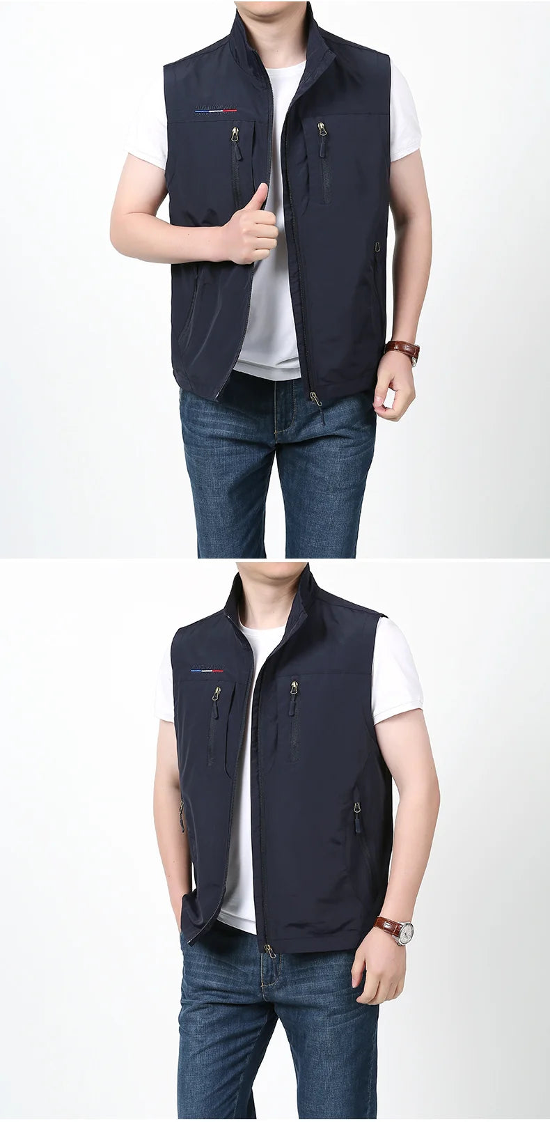 Grande taille hommes été en plein air randonnée gilet tactique multi-poches léger coque souple utilitaire voyage Safari Cargo gilet hommes