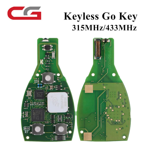 CG MB 08 Version clé Go sans clé 315 MHz/433 MHz en 1 avec coque pour Mercedes W164 W221 W216 de l'année 2005-2010 obtenez gratuitement 5 jetons