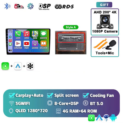 Autoradio Android 15 pour Peugeot 307 CC 307CC 307SW 2002 - 2013 sans fil Carplay Android Auto stéréo lecteur multimédia 4G 2 Din