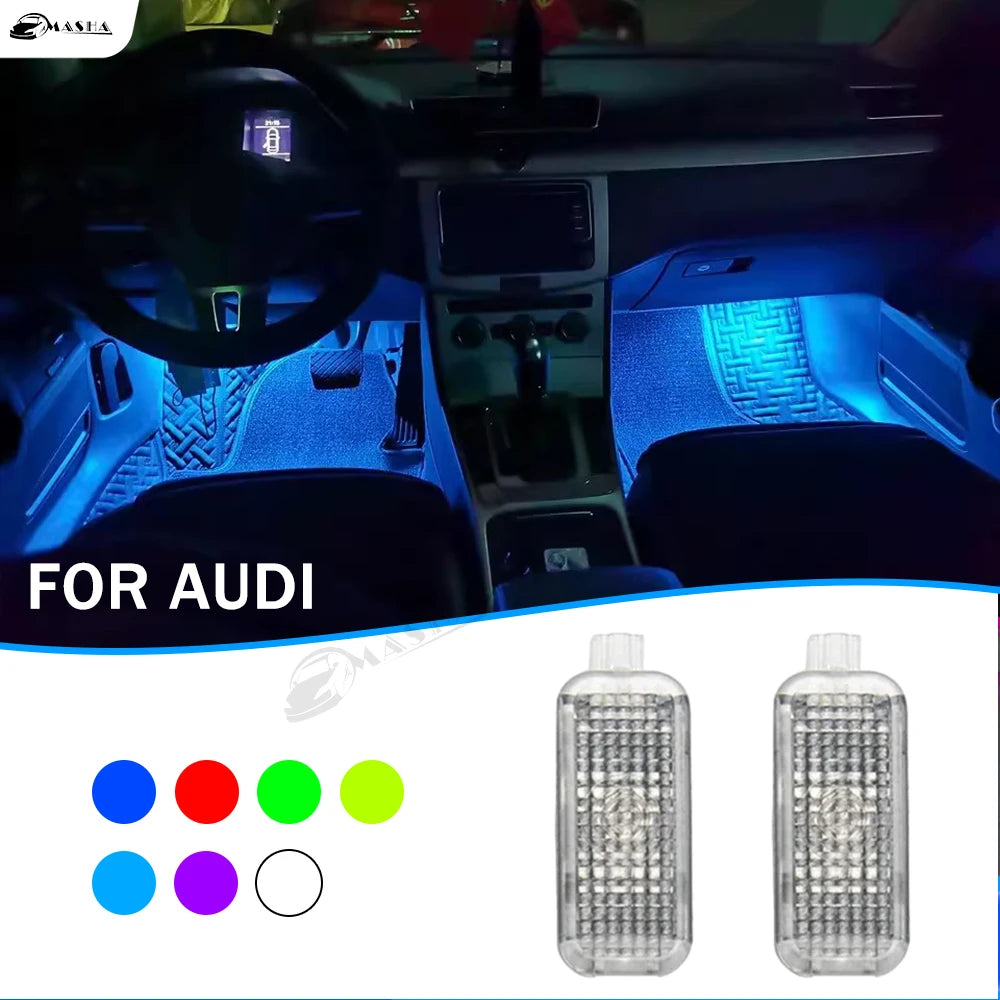 Lampe de plancher LED RVB pour voiture, Audi, VW, Skoda, Seat, Porsche, accessoires auto, décoration intérieure, escales, lumière décorative