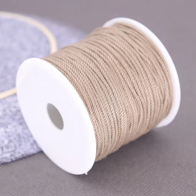 Corde de coton pour macramé, ficelle, ficelle, fil, artisanat, couture, tentures murales faites à la main, bohème, fête de mariage, décoration d'intérieur, 1.2mm, 37m